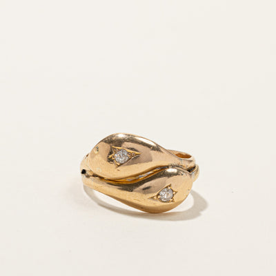 1909 Chester 18k Serpent Diamond Ring | 0.14ctw | SZ 8.75 |