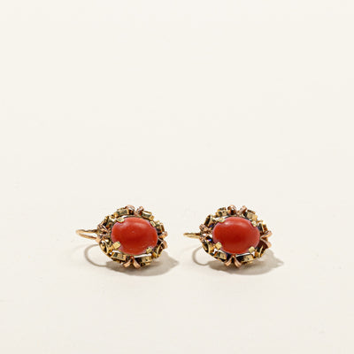 Coral Gold Earrings | 2.40ctw |
