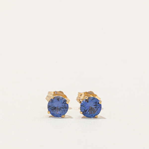 Synthetic Sapphire Stud Earrings | 1.00ctw |