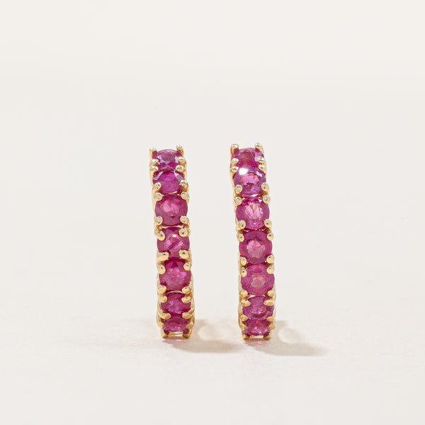 Ruby Hoop Earrings | 1.54ctw |