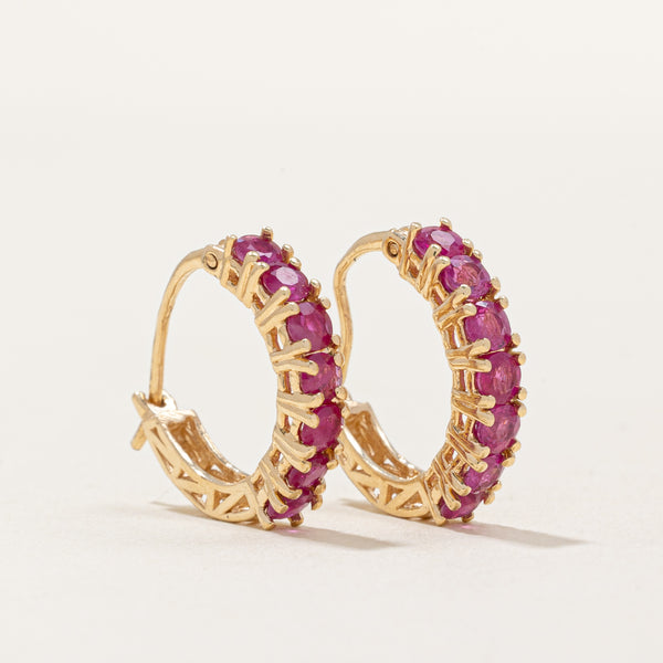 Ruby Hoop Earrings | 1.54ctw |