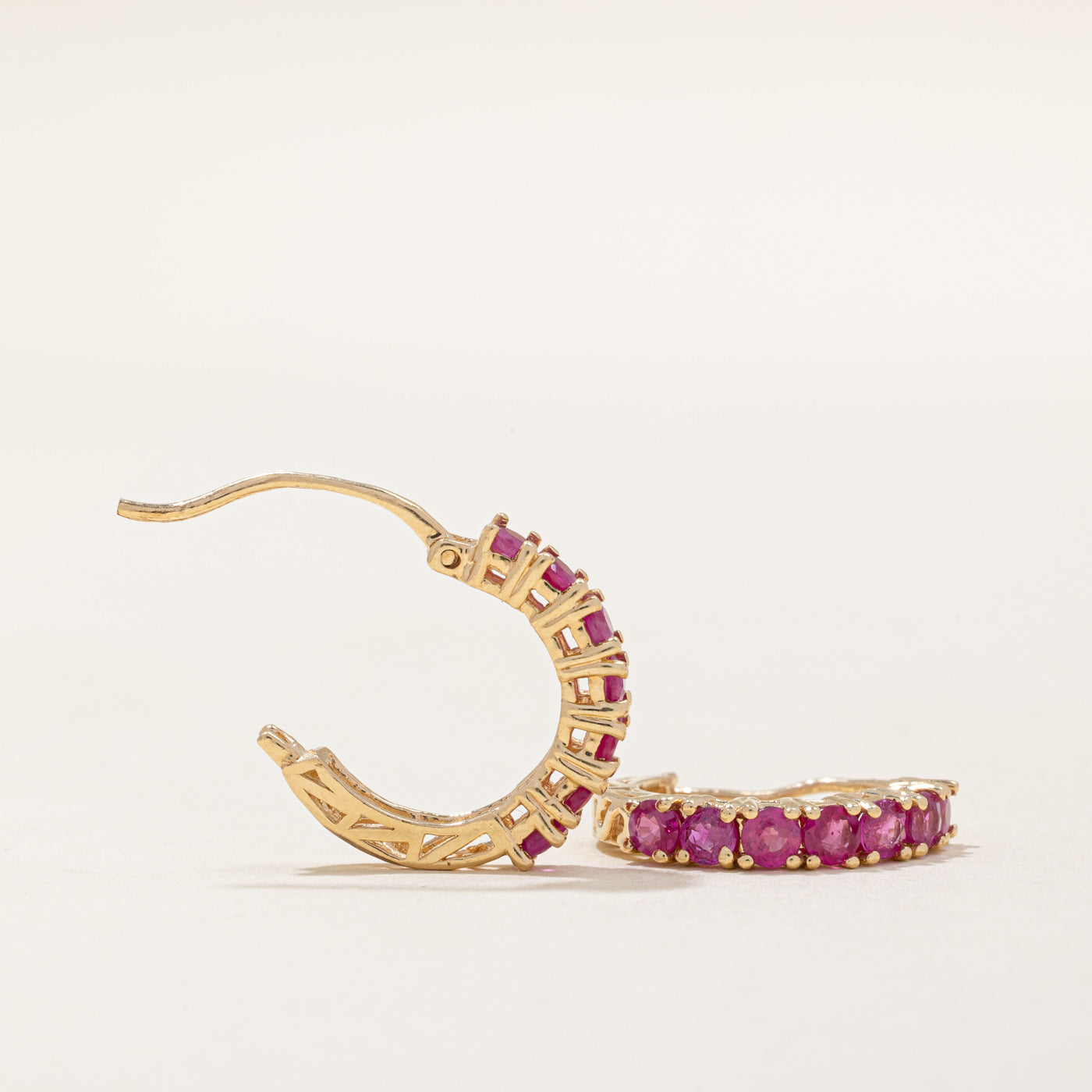 Ruby Hoop Earrings | 1.54ctw |