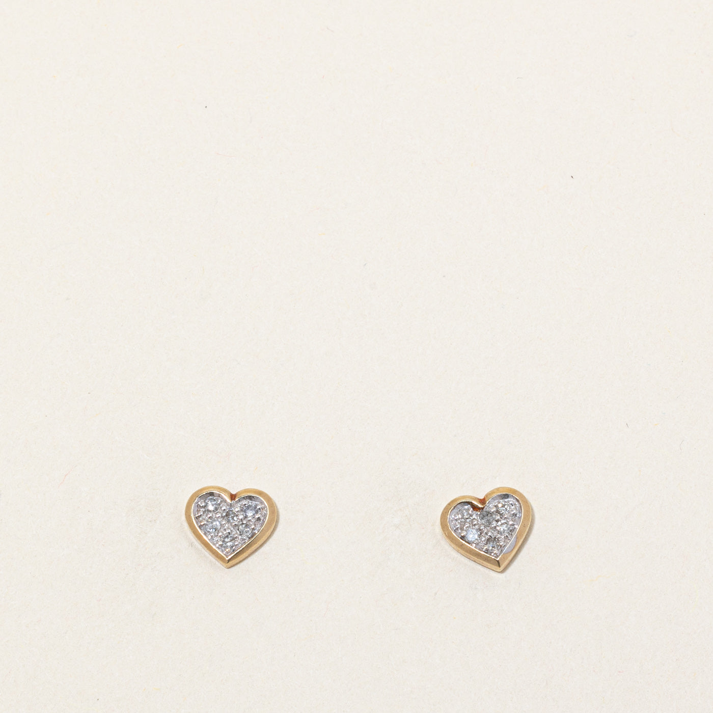 Diamond Heart Stud Earrings | 0.06ctw |