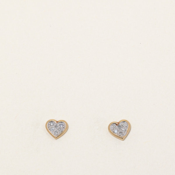 Diamond Heart Stud Earrings | 0.06ctw |