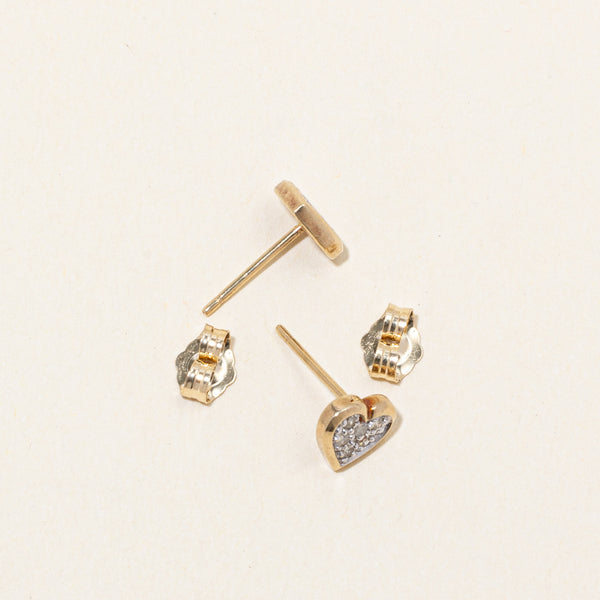 Diamond Heart Stud Earrings | 0.06ctw |