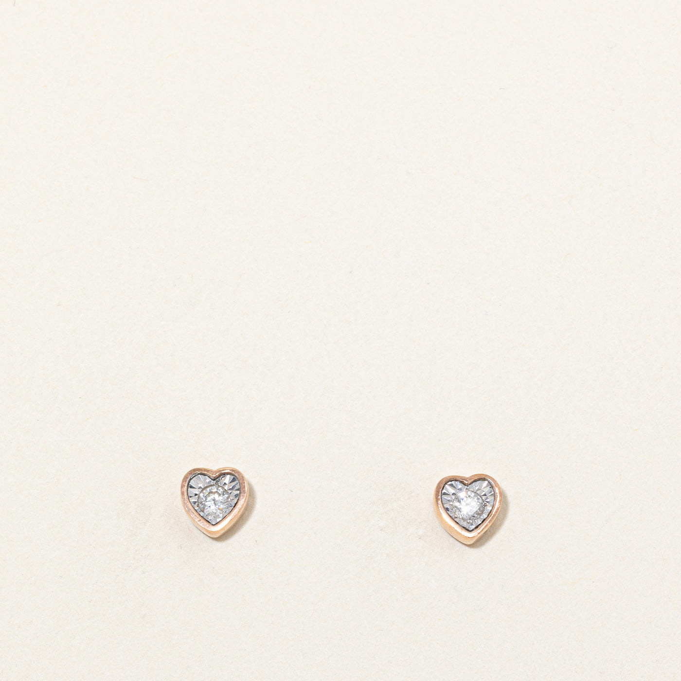 Boucles d'oreilles cœur en diamant | 0,10 ct | 