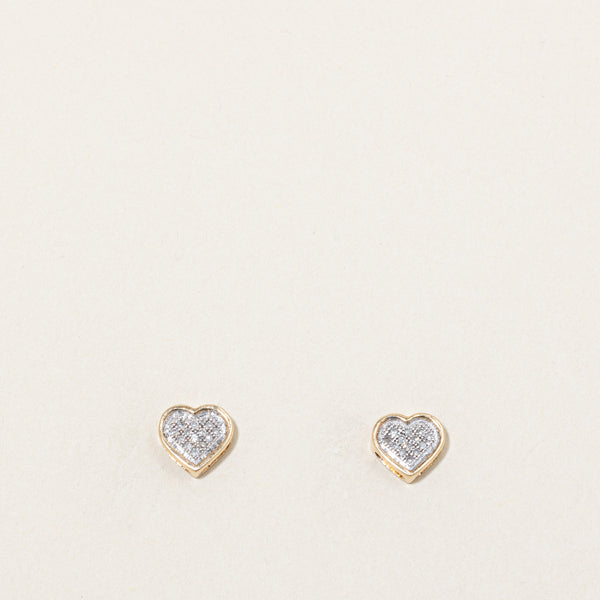 Diamond Heart Stud Earrings | 0.06ctw |