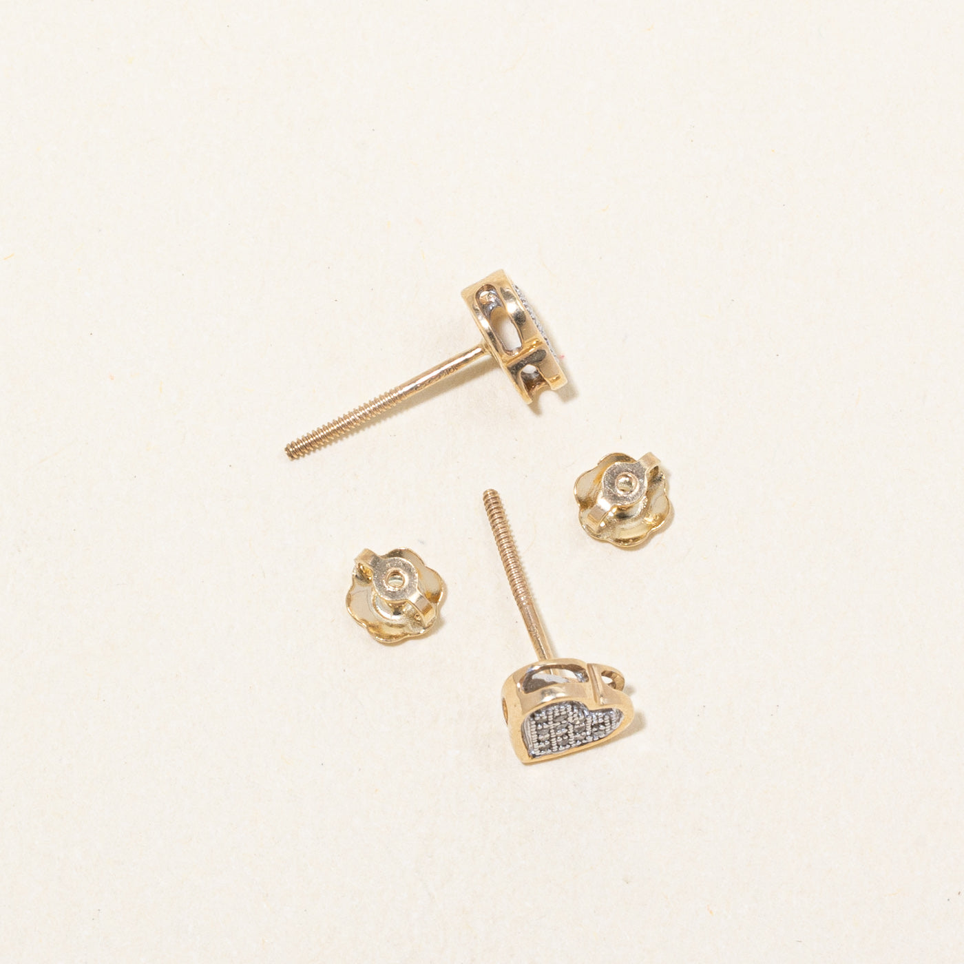 Diamond Heart Stud Earrings | 0.06ctw |