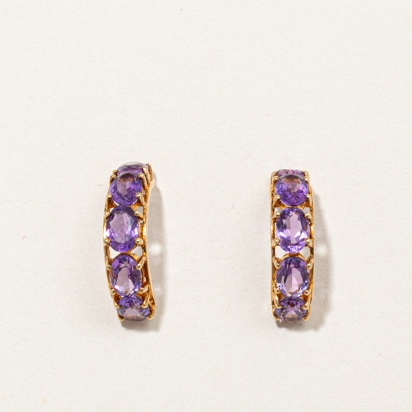 Amethyst Half Hoop Earrings | 2.20ctw |