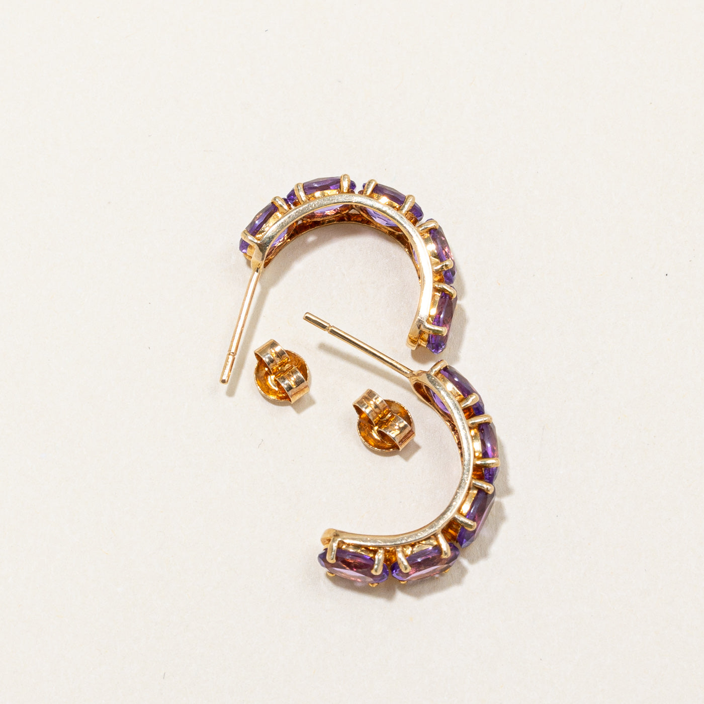 Amethyst Half Hoop Earrings | 2.20ctw |