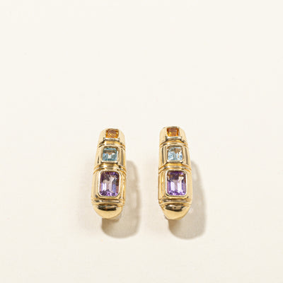 Multi Gemstones Dangle Earrings | 2.40ctw |