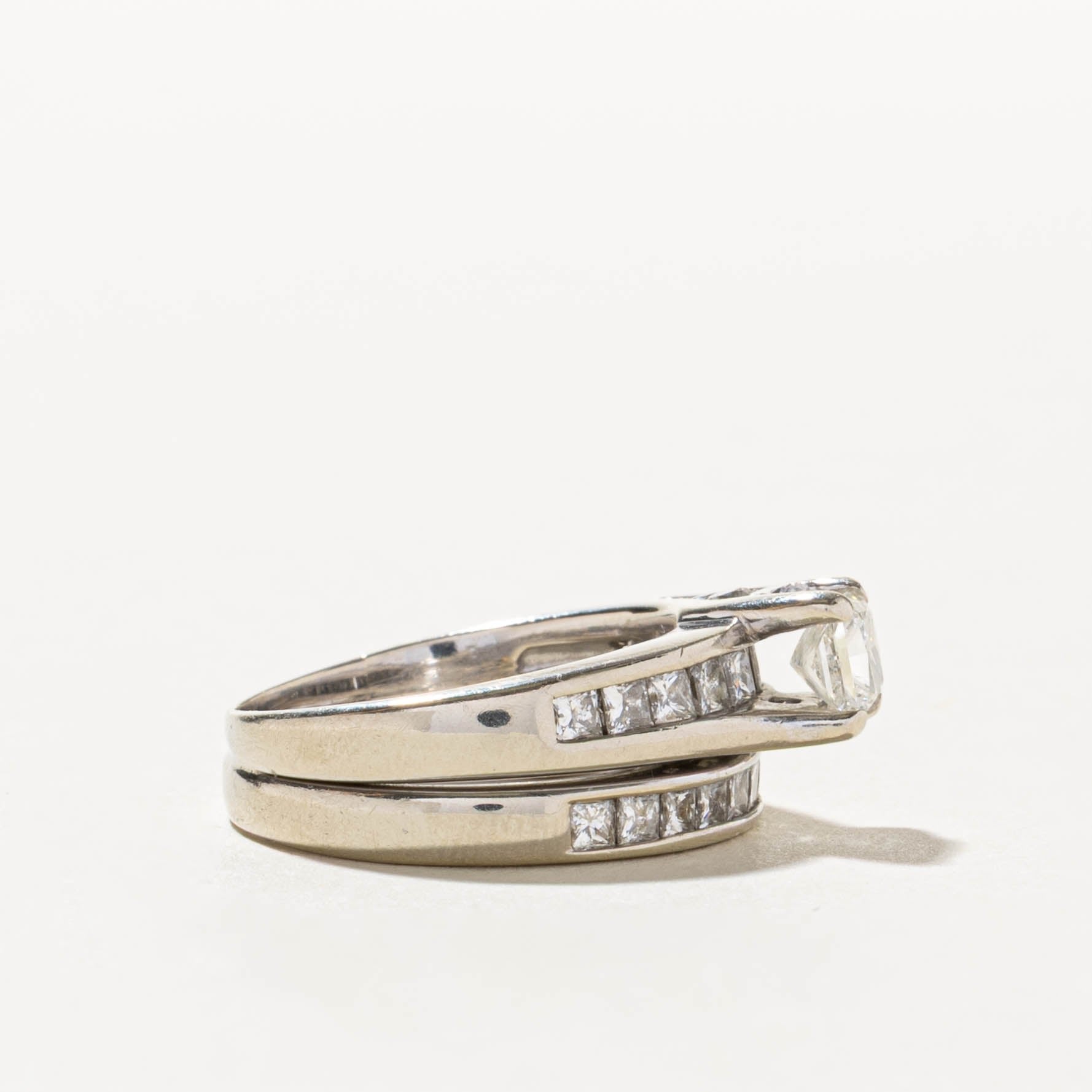 14k Channel Set Princess Cut Diamond Soldered Ring | 2.07ctw | 4.70mm | SZ 7