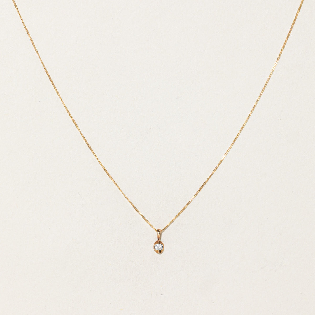 10k Tension Set Diamond Pendant Necklace | 17"