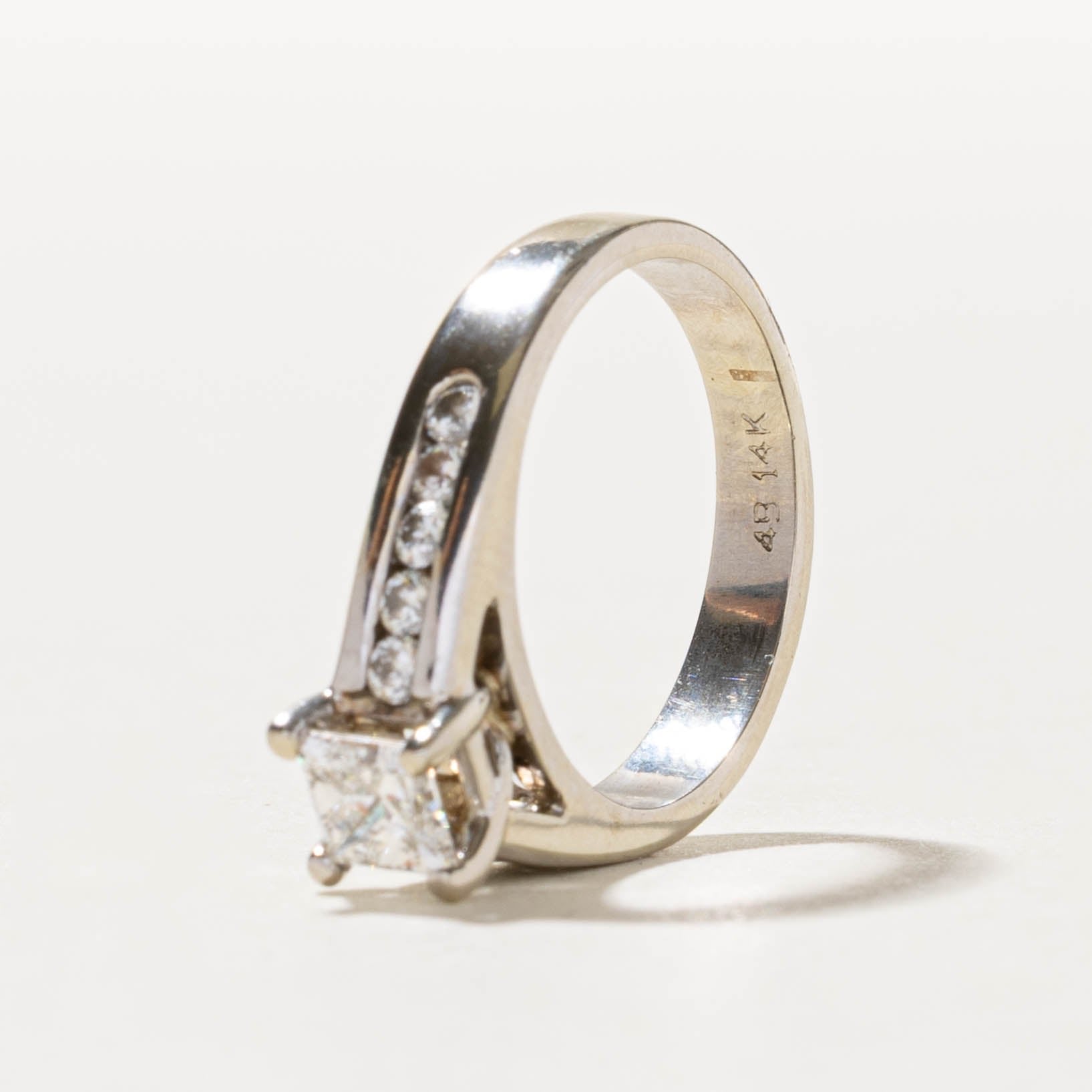 14k Princess Cut Diamond Chunky Cathedral Ring | 0.65ctw | SZ 4.5