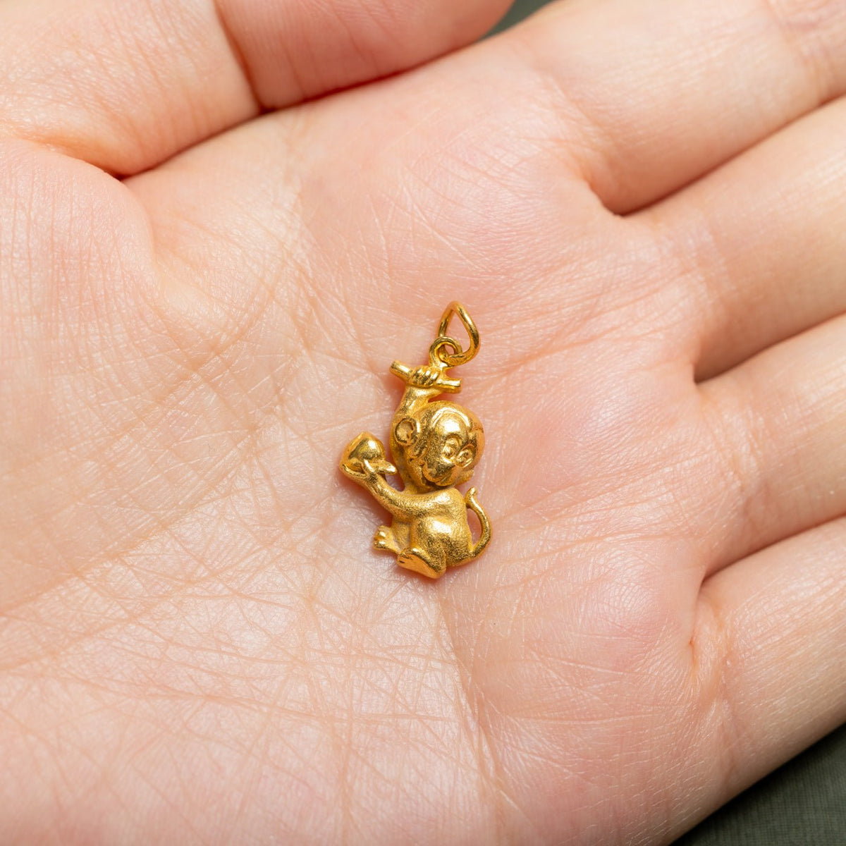 24k Yellow Gold Monkey Charm