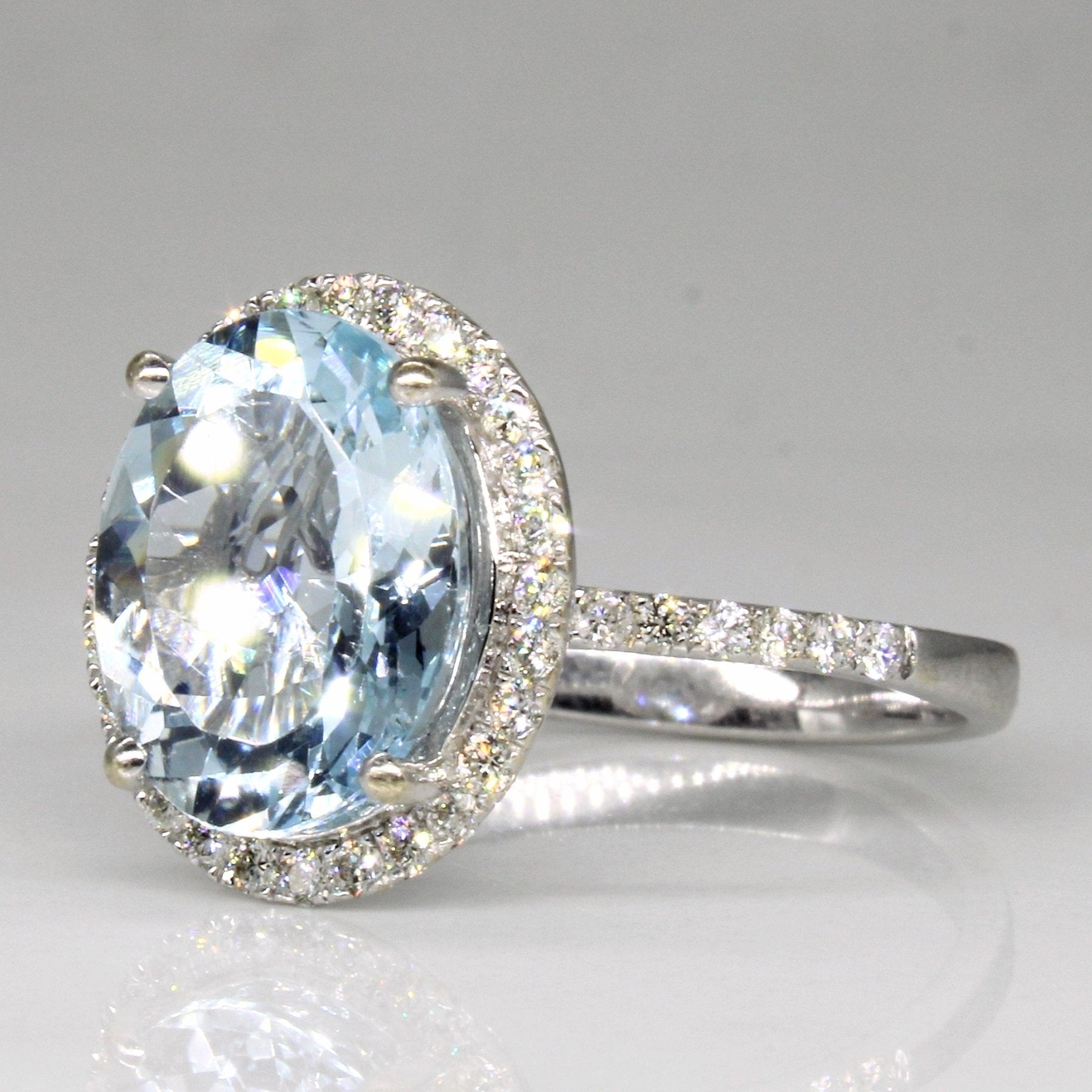 'Effy' Aquamarine & Diamond Cocktail Ring | 3.25ct, 0.40ctw | SZ 7 | - 100 Ways