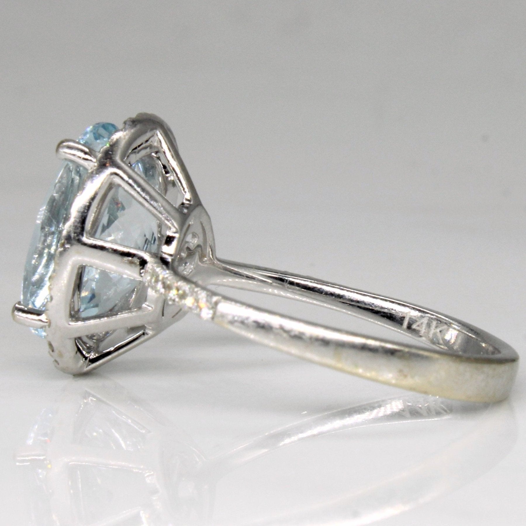 'Effy' Aquamarine & Diamond Cocktail Ring | 3.25ct, 0.40ctw | SZ 7 | - 100 Ways