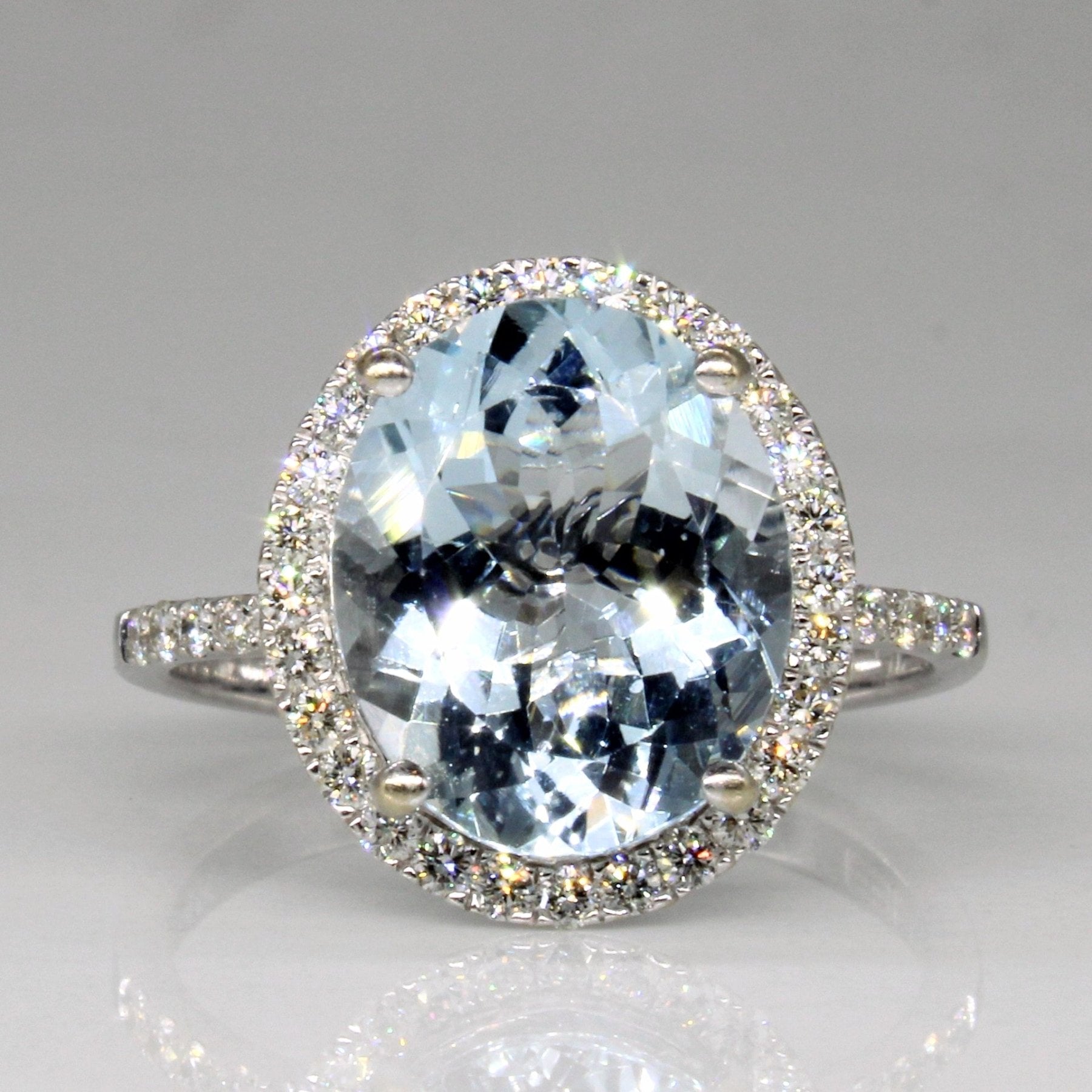 'Effy' Aquamarine & Diamond Cocktail Ring | 3.25ct, 0.40ctw | SZ 7 | - 100 Ways