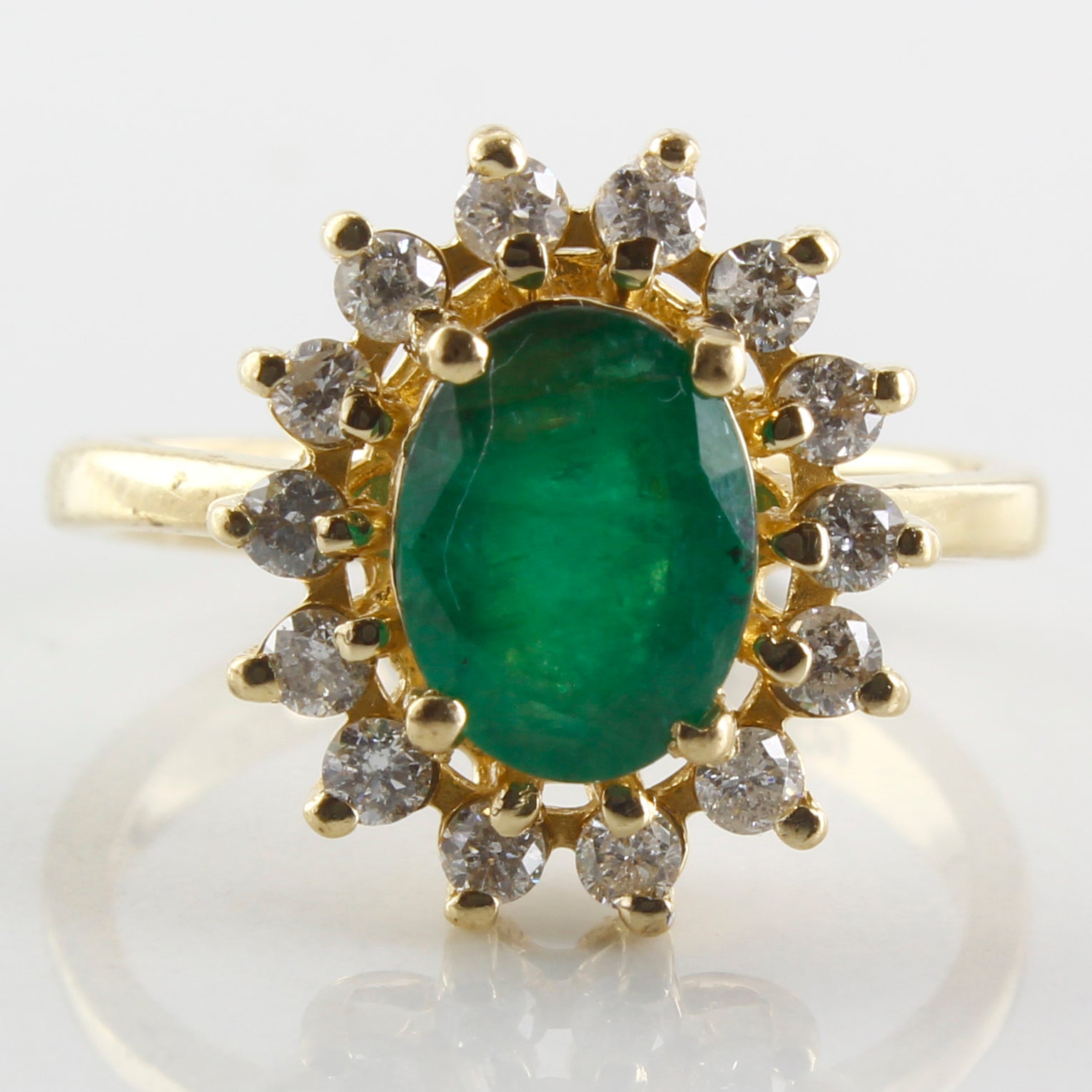 'Effy' Brasilica Emerald & Diamond Halo Ring | 0.30ctw, 0.75ct | SZ 4.75 | - 100 Ways