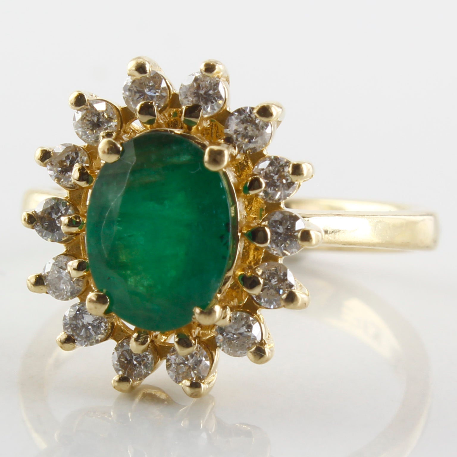 'Effy' Brasilica Emerald & Diamond Halo Ring | 0.30ctw, 0.75ct | SZ 4.75 | - 100 Ways