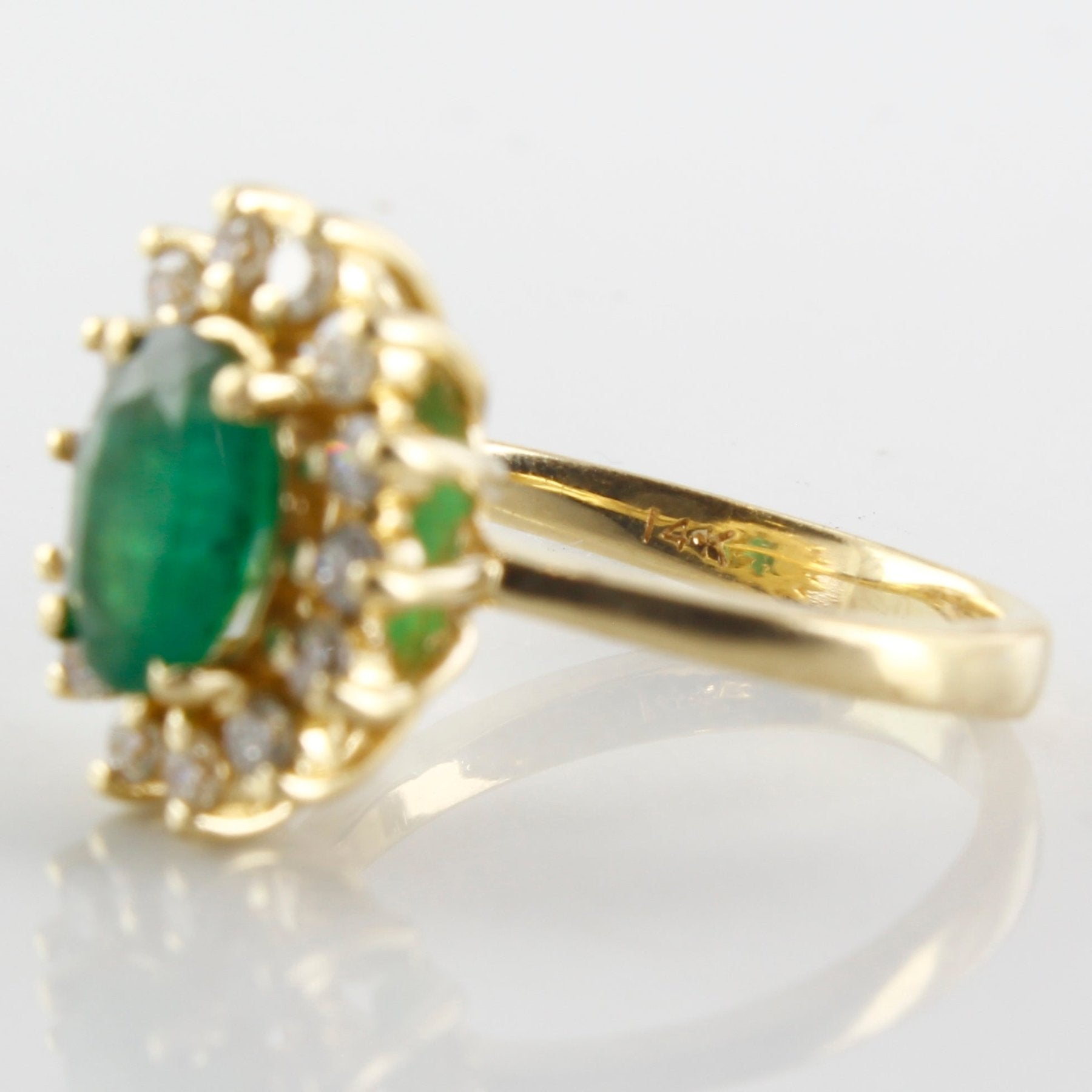 'Effy' Brasilica Emerald & Diamond Halo Ring | 0.30ctw, 0.75ct | SZ 4.75 | - 100 Ways