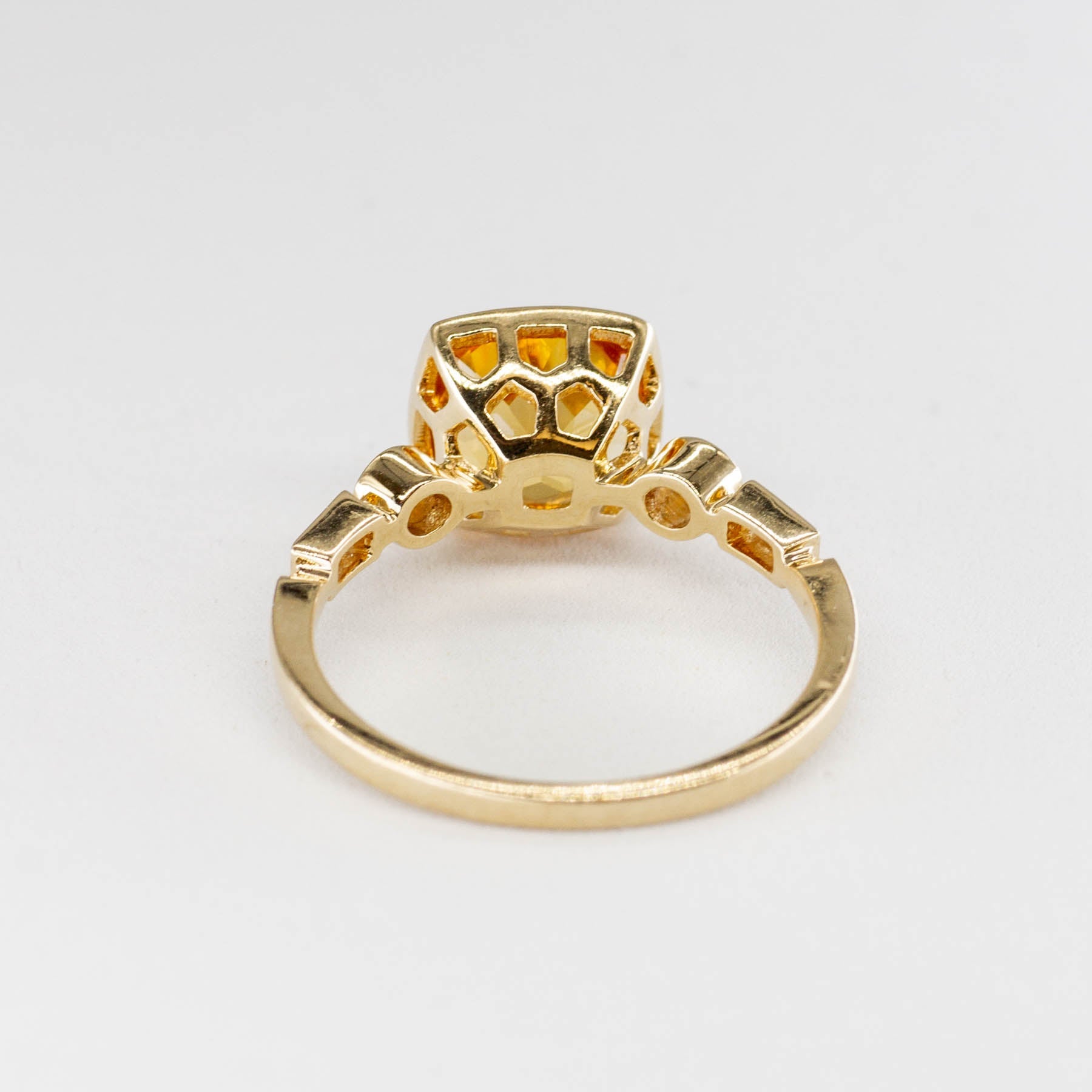 'Effy' Cushion Cut Citrine and Diamond Ring | 1.50ct 0.18ctw | SZ 7 | - 100 Ways