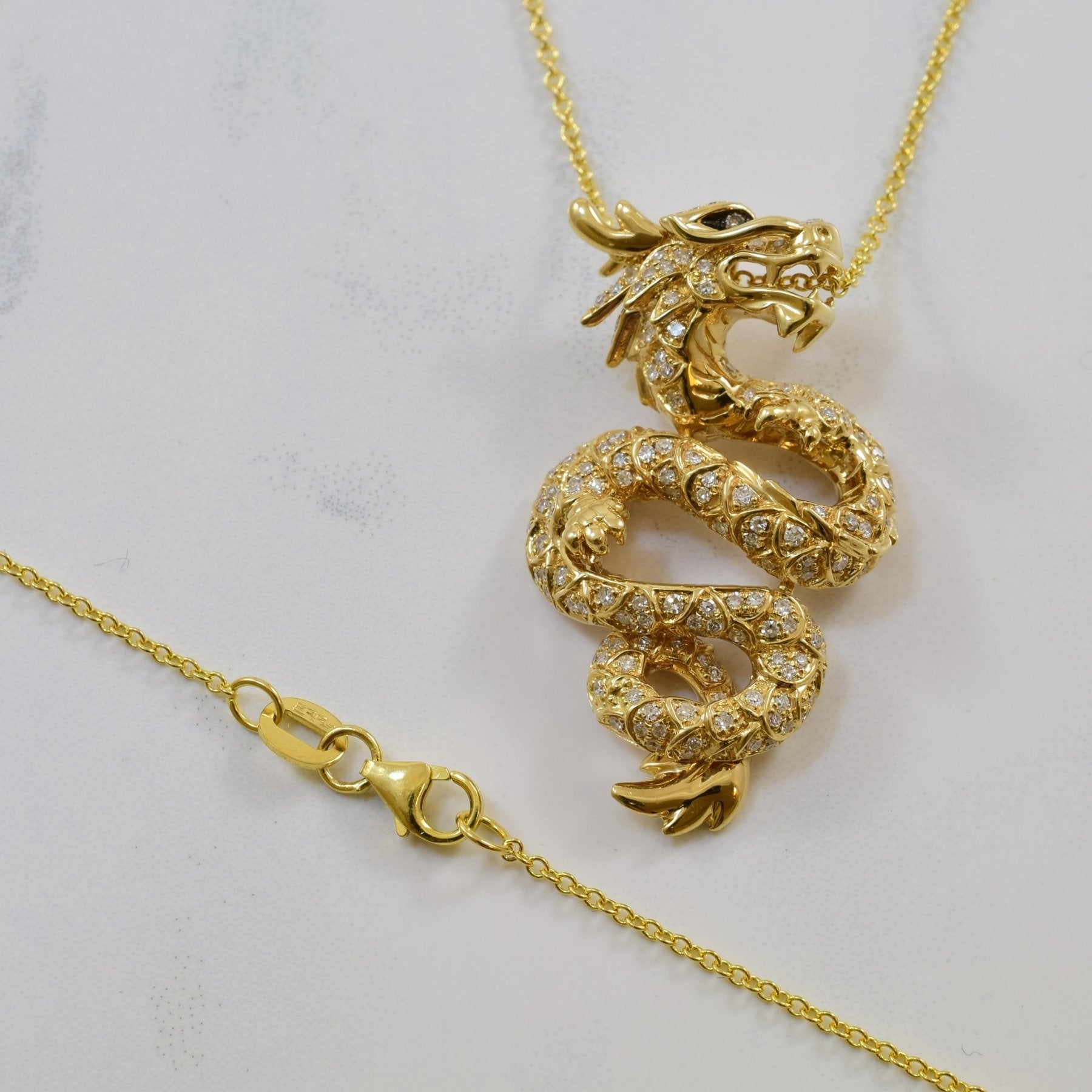 'Effy' Pave Diamond Dragon Necklace | 0.91ctw | 18" | - 100 Ways