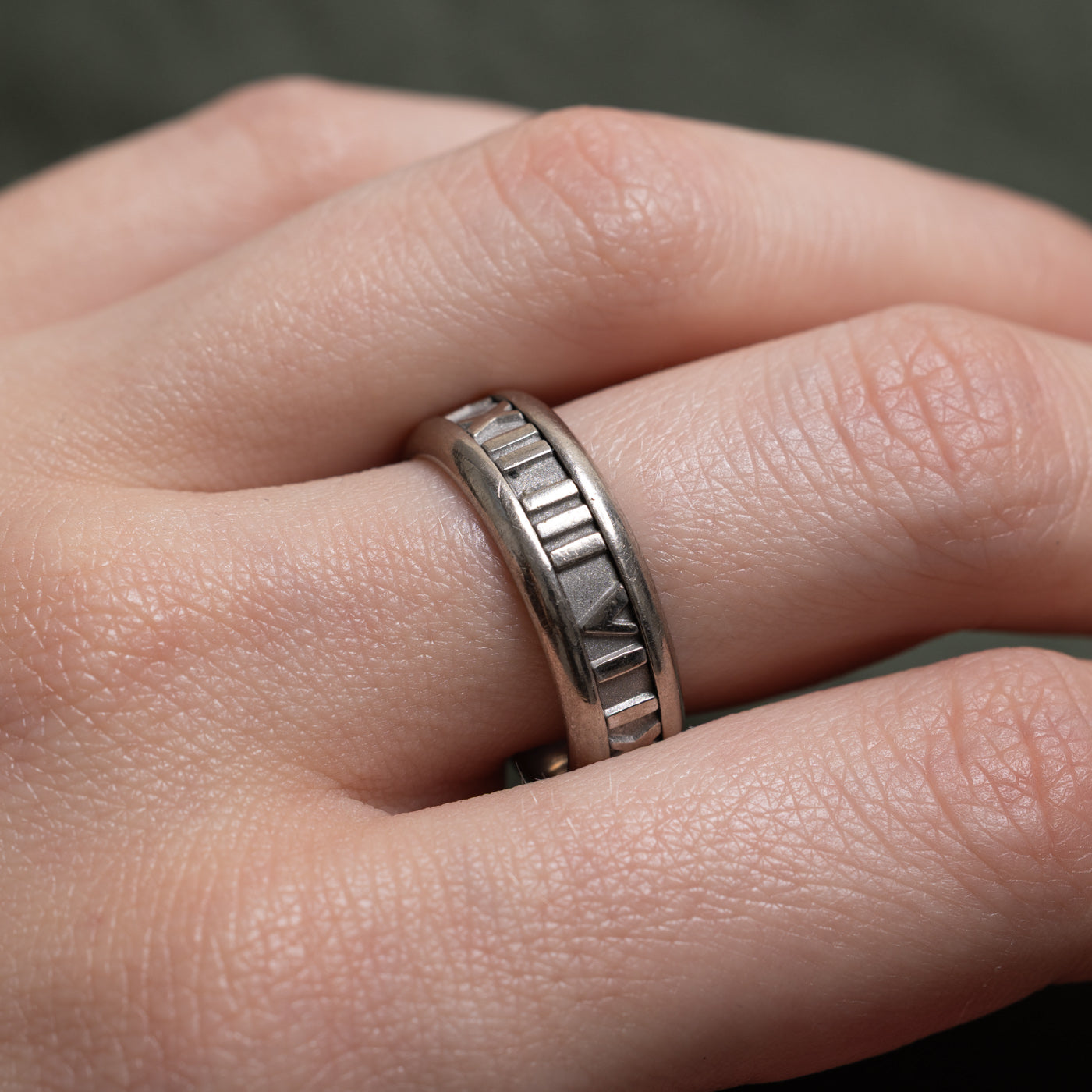 'Tiffany & Co.' White Gold Atlas Band | 6.83mm | SZ 8.5