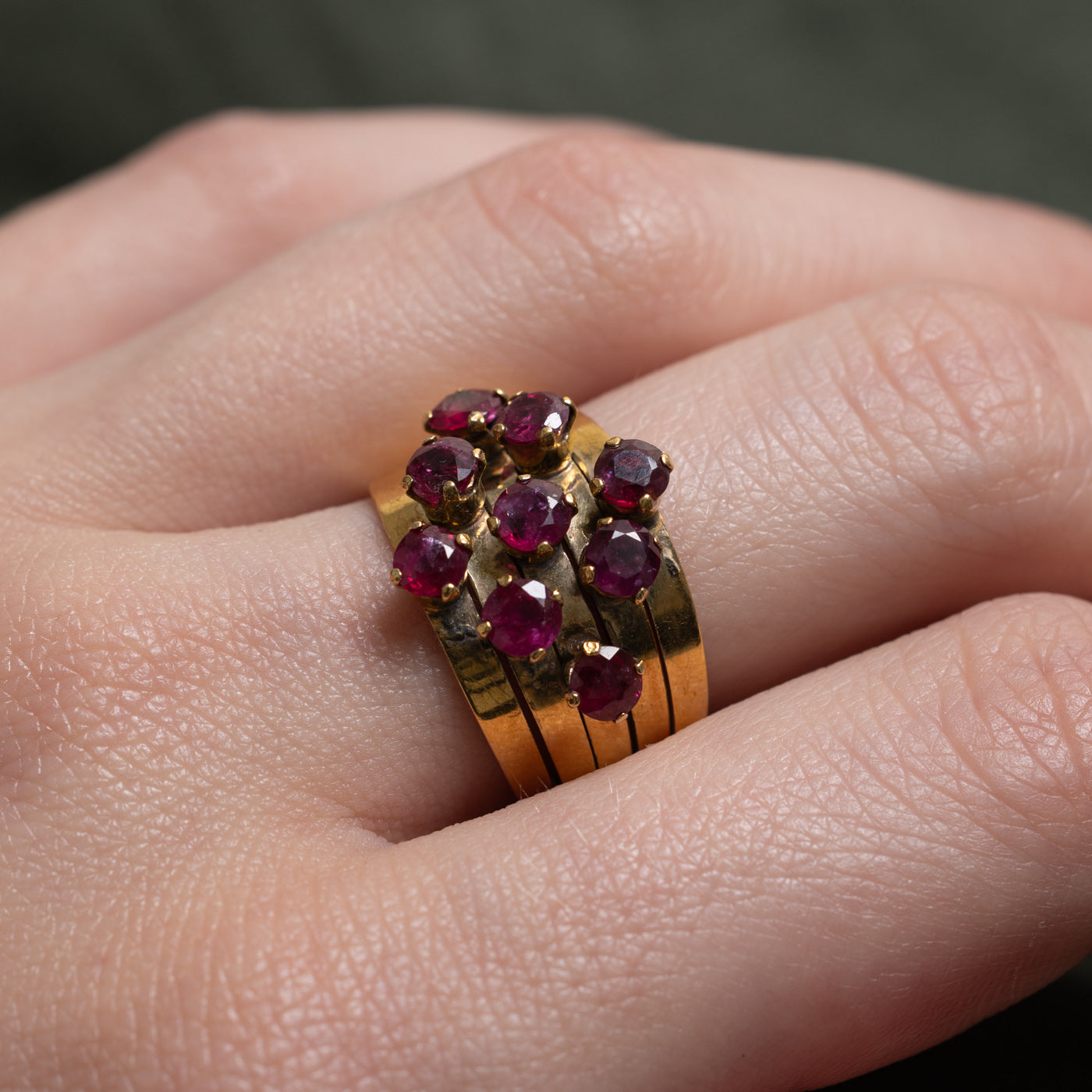 14k Ruby Cluster Marquise Harem Ring | 2.25ctw | SZ 7.25