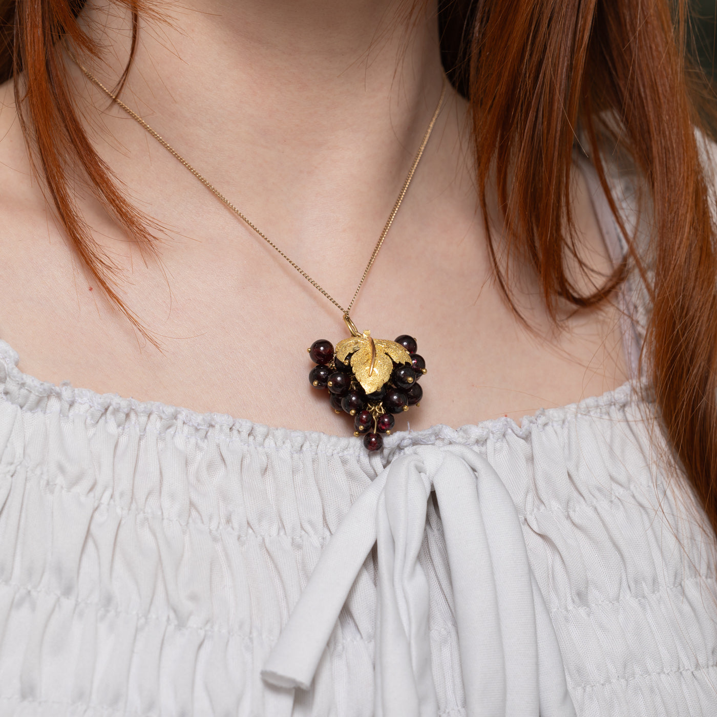Italian Garnet Cluster Textured Grape Cluster Pendant | 60.00ct