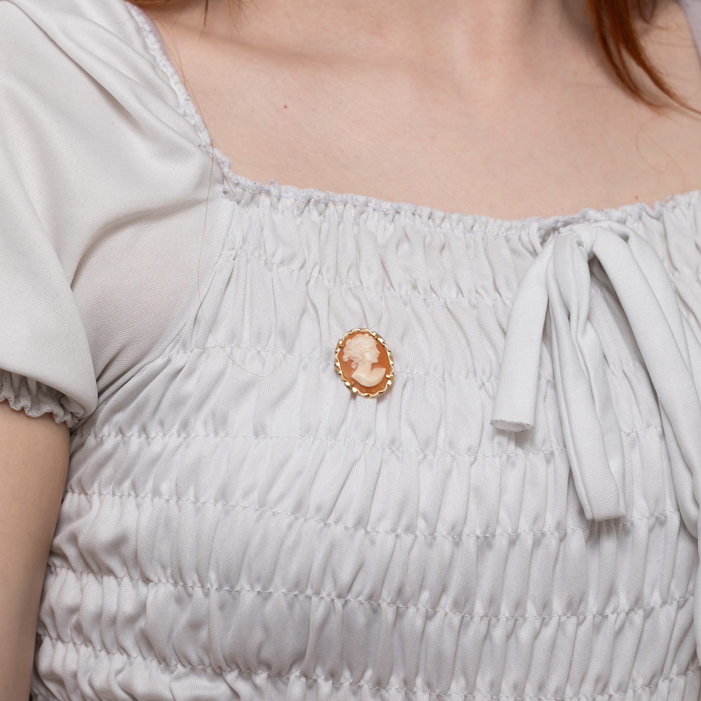 Shell Cameo Scalloped Convertible Pendant Brooch | 5.80ct