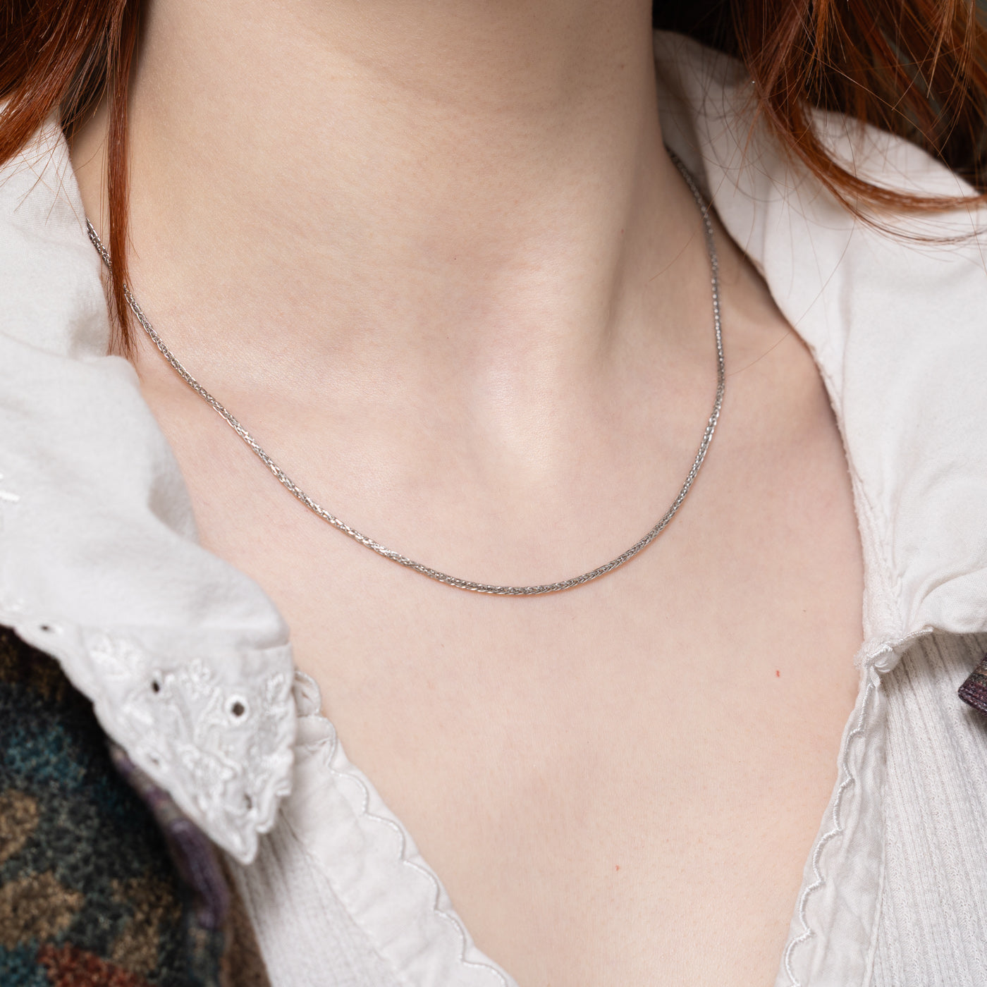 Chaîne Franco en or blanc 18 carats | 45,7 cm