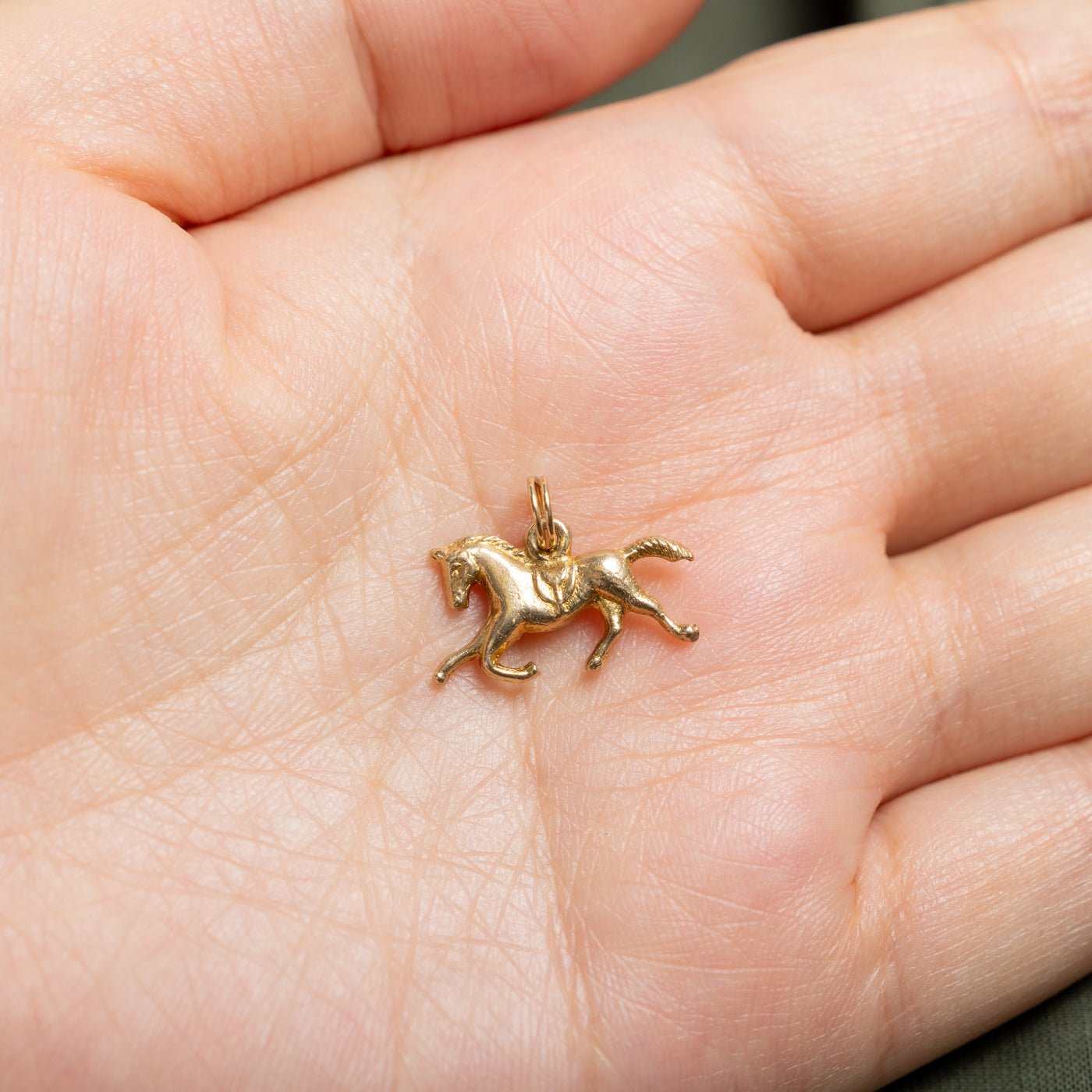 10k Yellow Gold Galloping Horse Charm