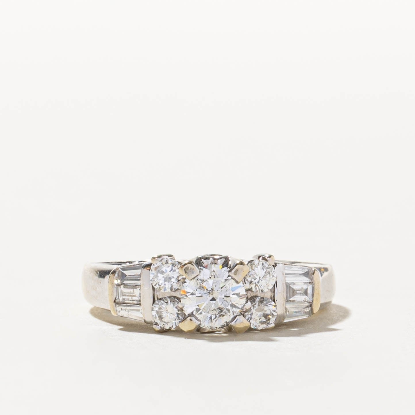 14k Channel Set Diamond Shouldered Cluster Ring | 0.98ctw | SZ 7