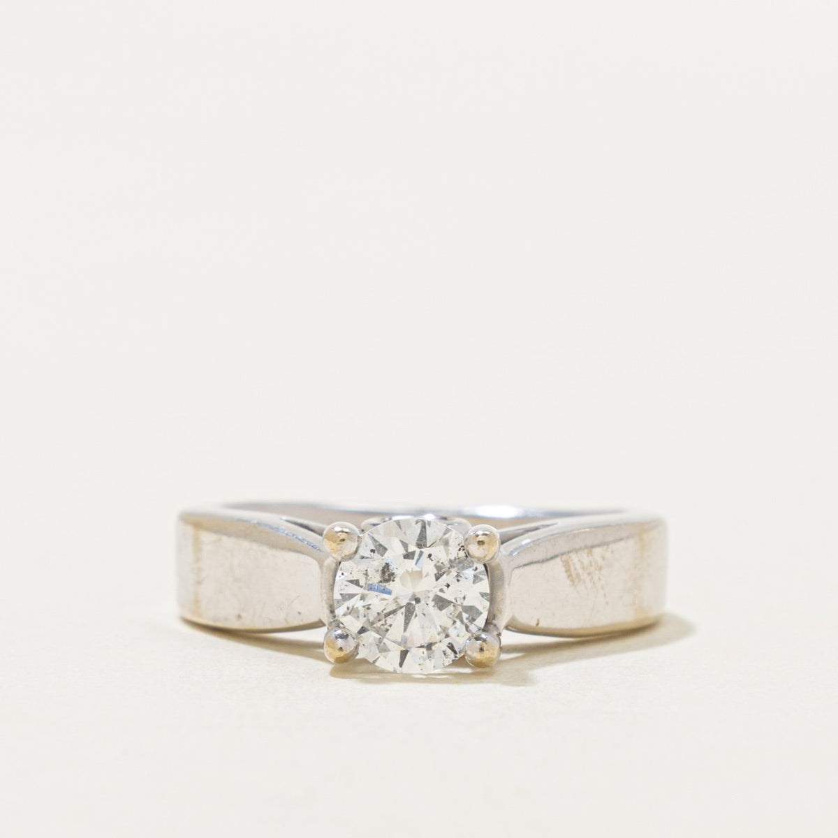 14k Solitaire Diamond Reverse Tapered Ring | 0.70ct I2 D/E, 0.25ctw | SZ 3.5