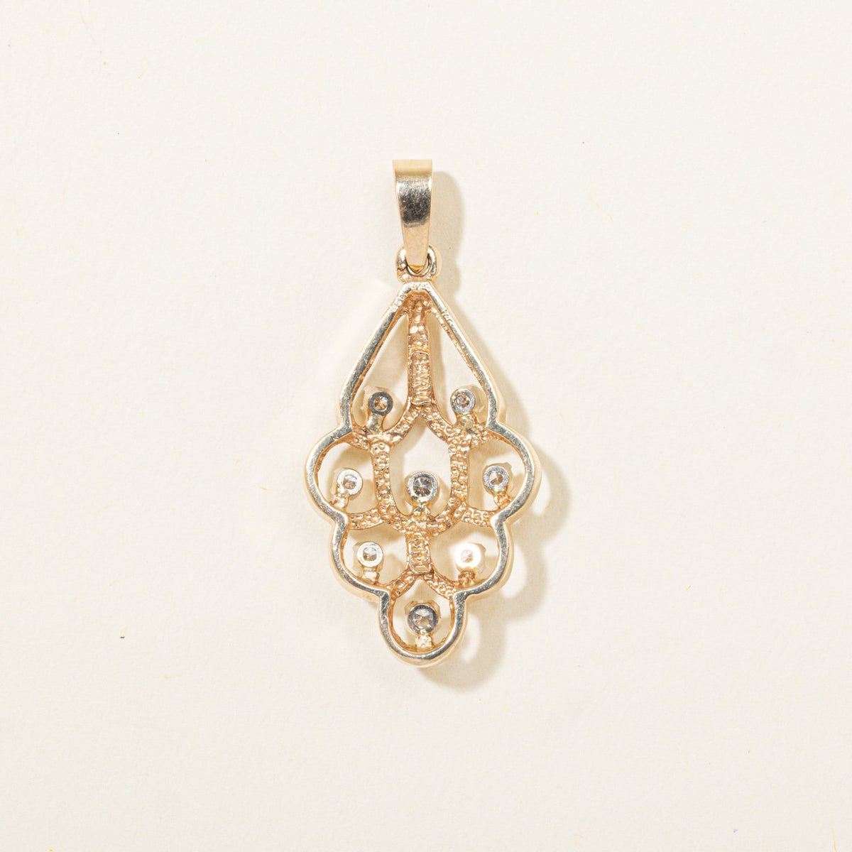 14k Scattered Diamond Chandelier Pendant | 0.23ctw
