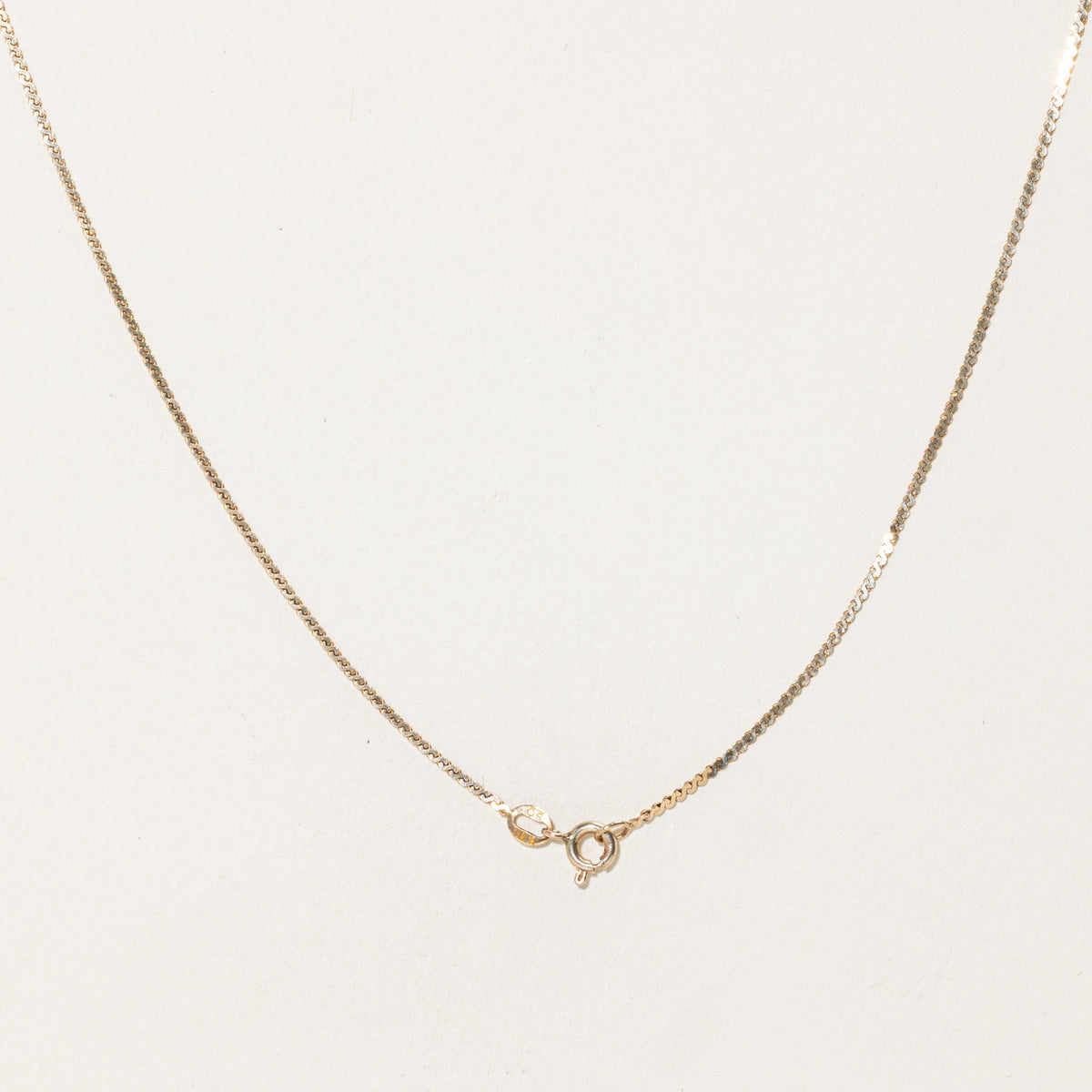 10k Belcher Set Diamond Pendant Necklace | 15"