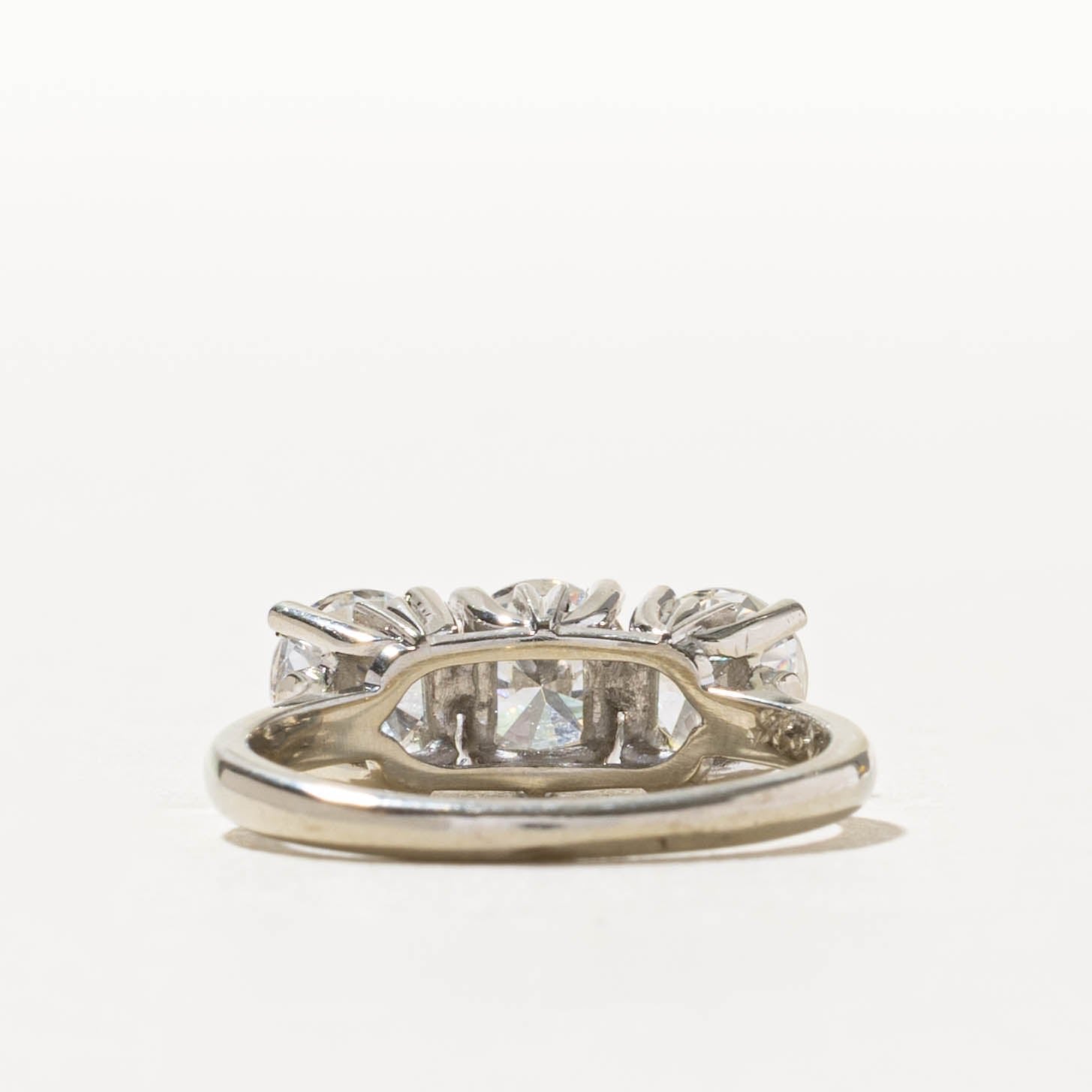 'Birks' Basket Set Three Stone Diamond Ring | 1.27ctw | SZ 6.75