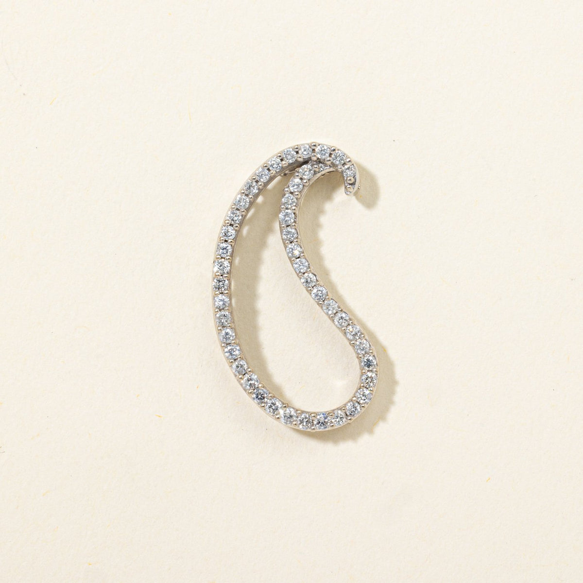 14k Eternity Diamond Open Paisley Pendant | 0.50ctw
