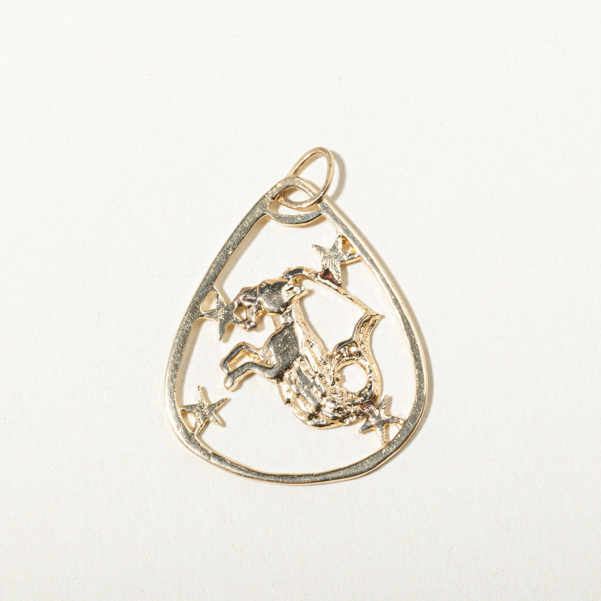 12k Yellow Gold Openwork Capricorn Zodiac Pendant