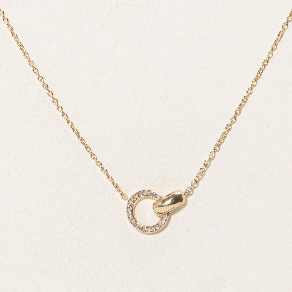 14k Eternity Diamond Interlocked Circles Pendant Necklace | 18"