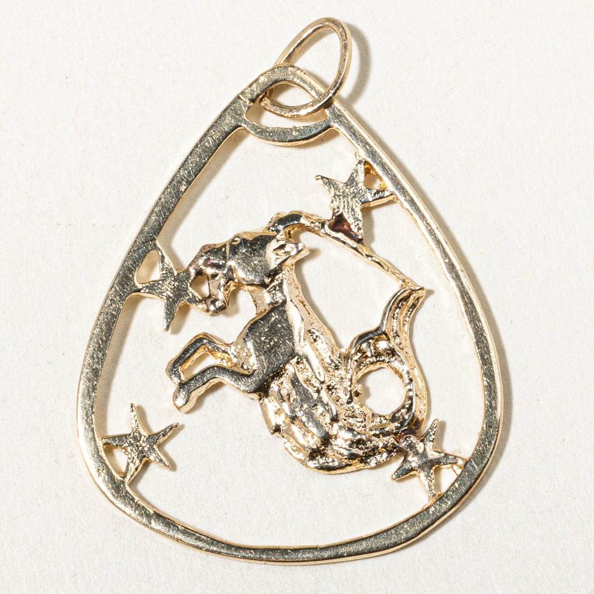 12k Yellow Gold Openwork Capricorn Zodiac Pendant