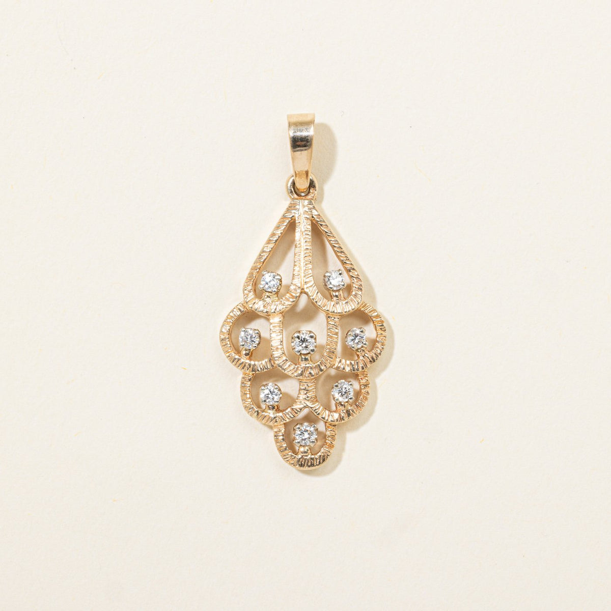 14k Scattered Diamond Chandelier Pendant | 0.23ctw