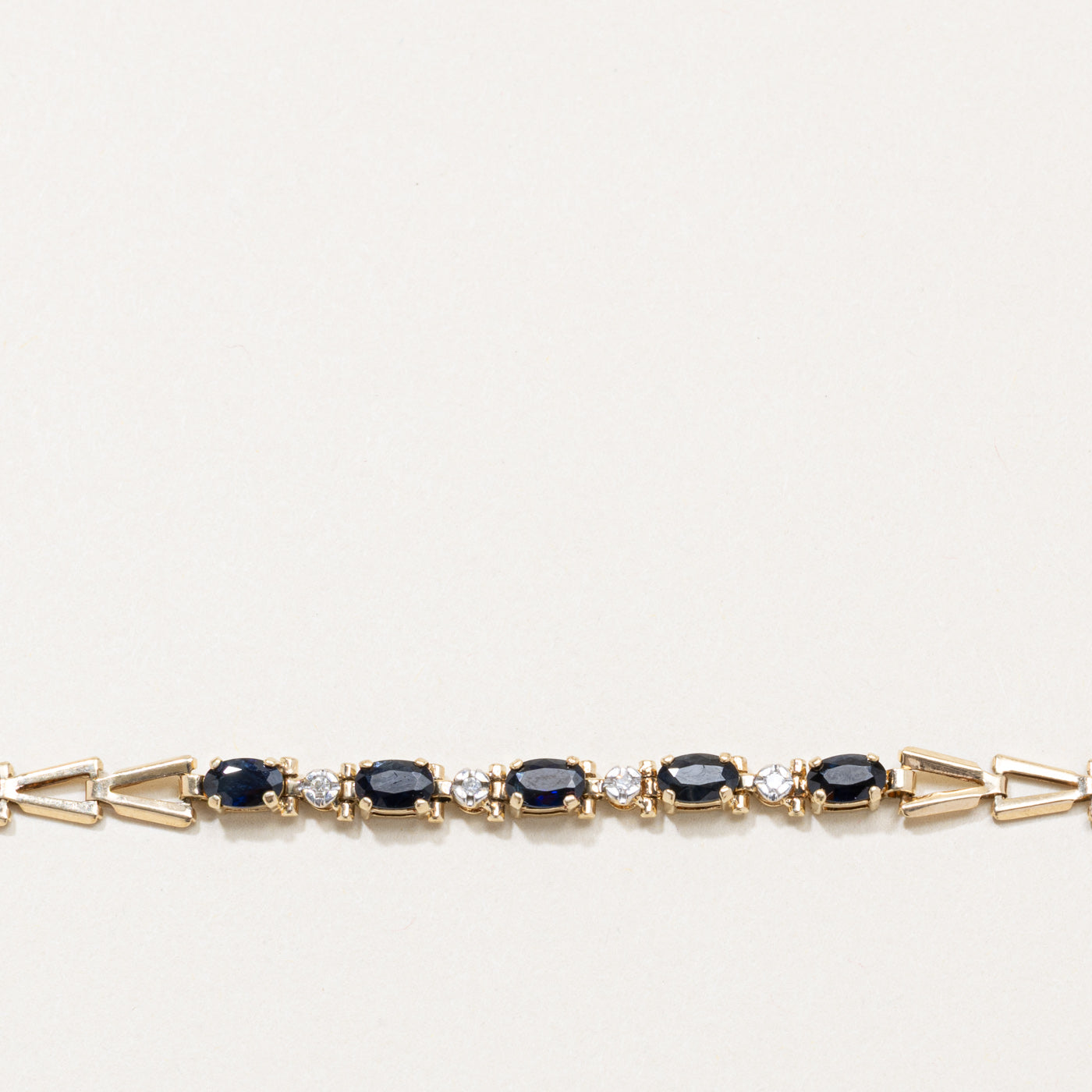 Sapphire & Diamond Geometric Bracelet | 1.00ctw, 0.02ctw | 8.5"