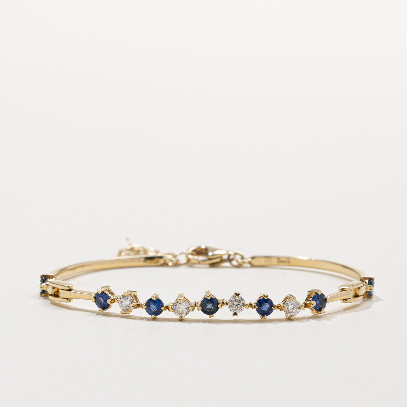 Round Cut Sapphire & Diamond Bracelet | 0.60ctw, 0.30ctw | 7"