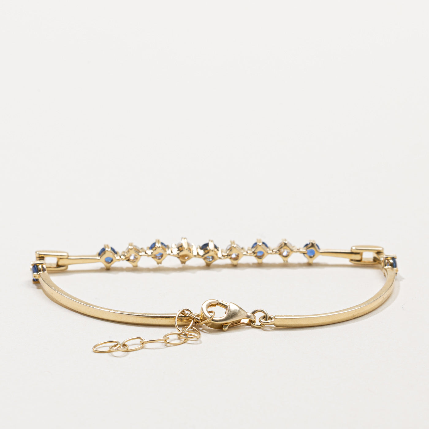 Round Cut Sapphire & Diamond Bracelet | 0.60ctw, 0.30ctw | 7"