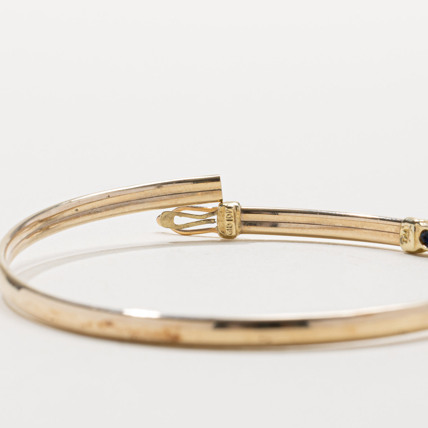 Sapphire & Diamond Bangle Bracelet | 1.00ctw, 0.02ctw | 7"