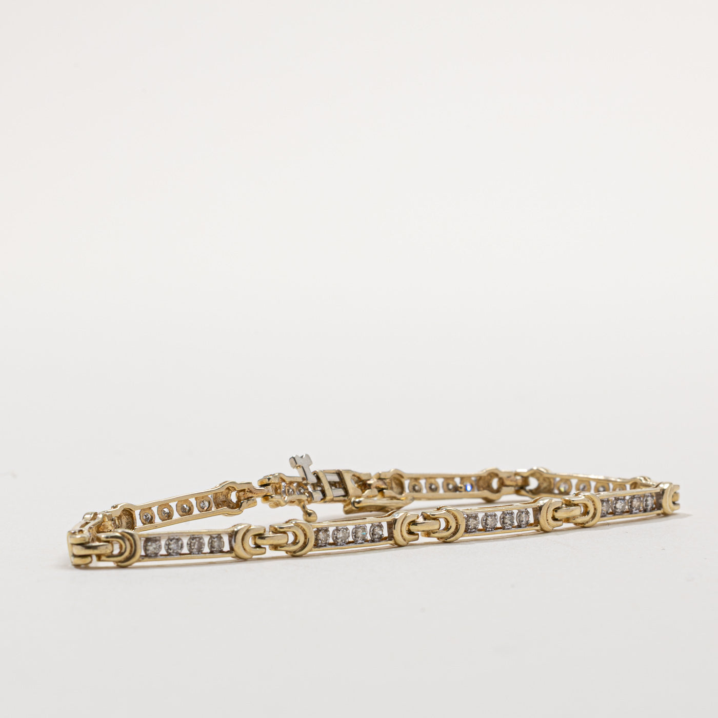 Channel Set Diamond Buckle Tennis Bracelet | 0.25ct | 7.5"