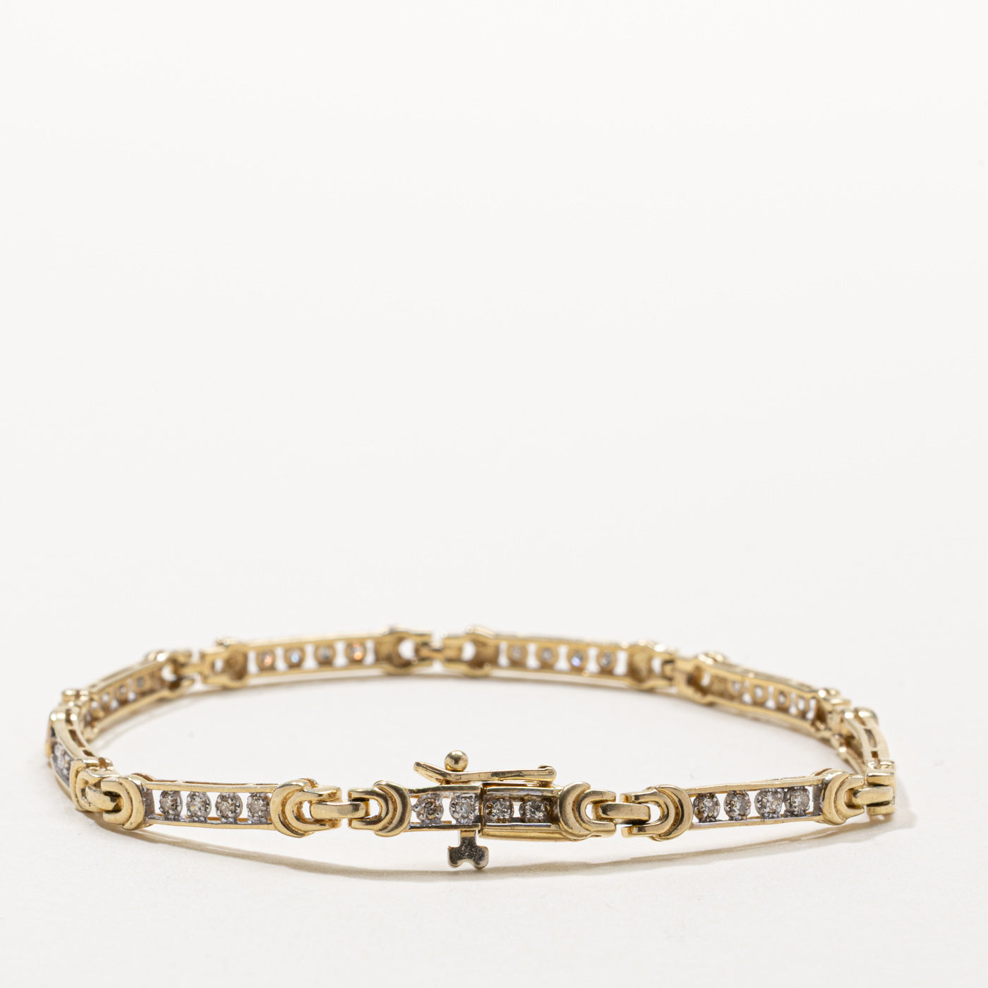 Channel Set Diamond Buckle Tennis Bracelet | 0.25ct | 7.5"
