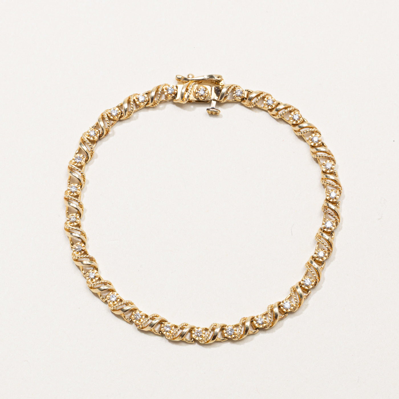 Illusion Set Diamond Rope Twist Tennis Bracelet | 0.2ct | 7"